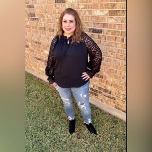 Black Long Sleeve Blouse Plus